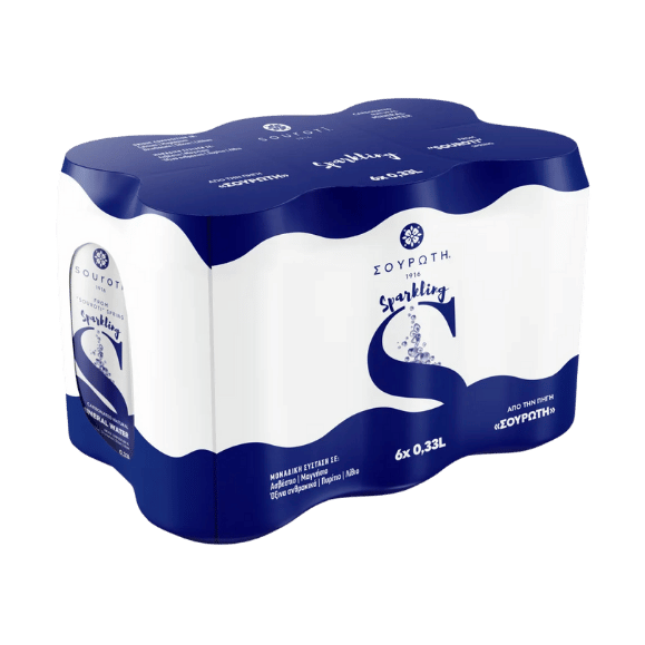 Souroti Sprudelwasser (6x330ml) von Souroti bei Araxxon  - Hochwertiges griechisches Produkt.   Souroti Sprudelwasser (6x330ml) από Souroti στο Araxxon  - Αυθεντικό ελληνικό προϊόν.